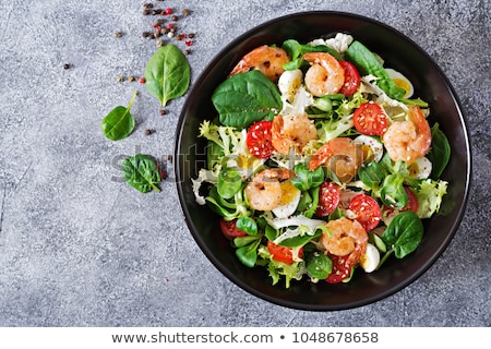 Stock fotó: Shrimps With Salad Greens