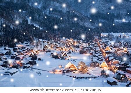 Stock photo: Shirakawago Light Up Snowfall