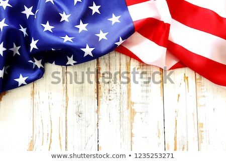 Stock foto: Close Up Of American Flag On Wooden Boards