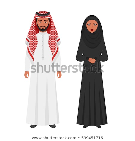 ストックフォト: Vector Flat Style Illustration Of Muslim Arabic Traditional Clot