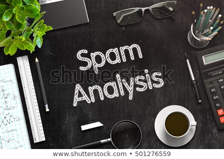 ストックフォト: Spam Analysis On Black Chalkboard 3d Rendering