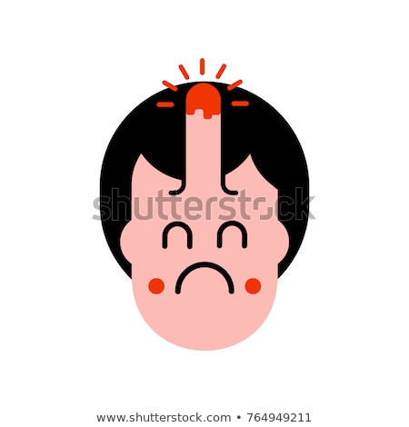 Foto stock: Bump On Head Isolated Pain And Grief Face Vector Illustration