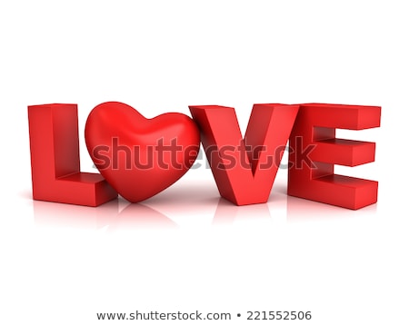 Stok fotoğraf: Word Love Over Background With Reflection 3d