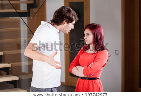 Stockfoto: Family Violence The Husband Yells At His Wife