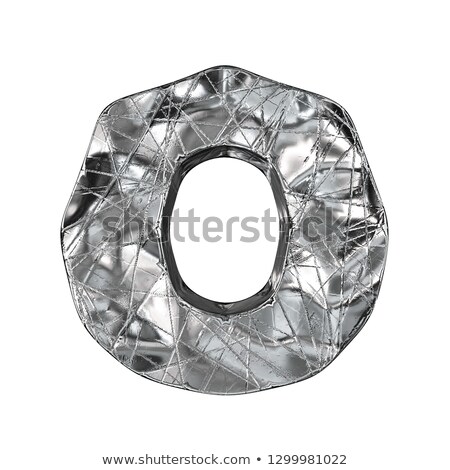 [[stock_photo]]: Grunge Aluminium Foil Font Letter O 3d
