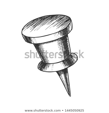 Foto stock: Stationery Pushpin With Cylinder Form Top Vector