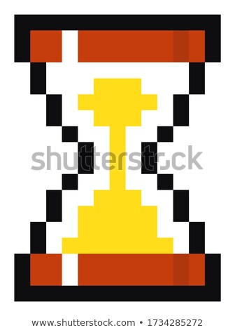 Foto stock: Hour Glass Time Icon In Pixel Style Retro Game