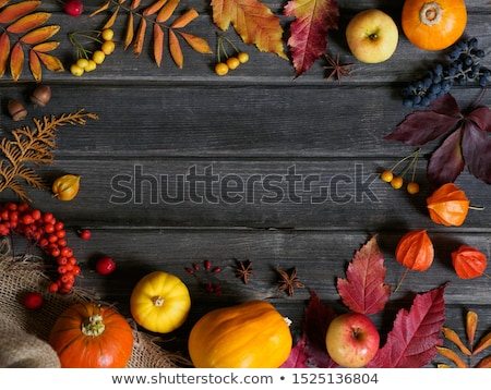 ストックフォト: Yellow Leaf On The Old Wooden Background