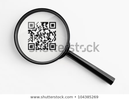 Stockfoto: Qr Code Under Magnifying Glass
