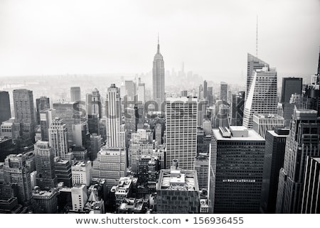 Stockfoto: Monochromatic Aerial View Of Manhattan