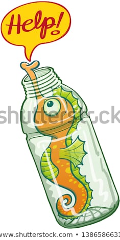 The Word Help Enclosed In A Bottle Сток-фото © zooco