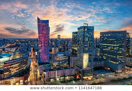 Сток-фото: Warsaw Cityscape At Night