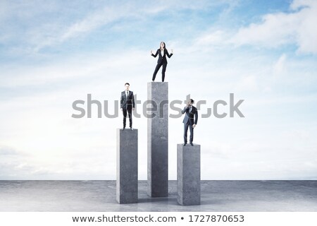 ストックフォト: Businesswoman Standing On The Edge Of Rooftop