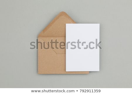 Stok fotoğraf: Mock Up On The Kraft Paper With Stationery