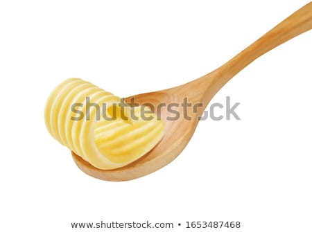 Foto stock: Butter Curl On Spoon