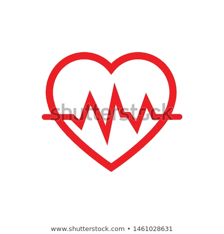 Stok fotoğraf: Red Heart With Heartbeat Pulse