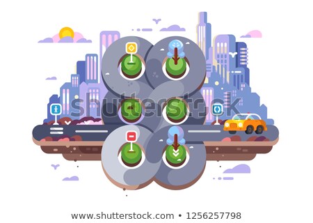 ストックフォト: Transport Cross Road Hub On Cityscape Background