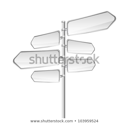 Stok fotoğraf: Different Road Signs On White Background