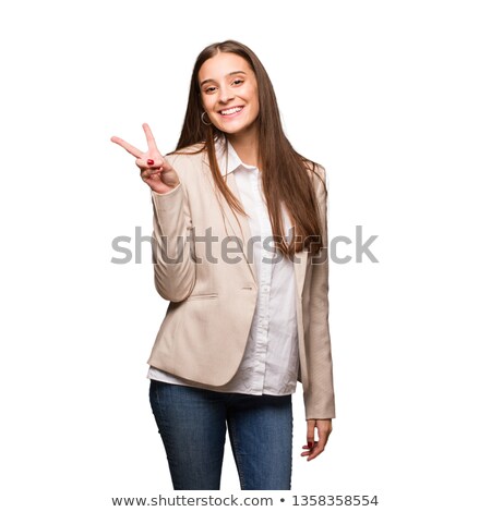 Zdjęcia stock: Peace Victory Hand Business Suit Two Finger Sign