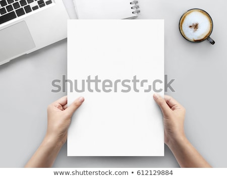 Stock fotó: Office Workplace Table With Blank Paper Page