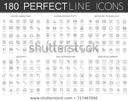 Foto stock: Coding System Vector Thin Line Icons Set