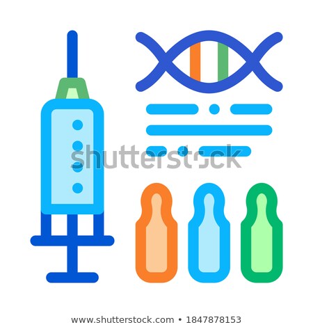 Foto stock: Syringe With Ampoules Biohacking Icon Vector Illustration