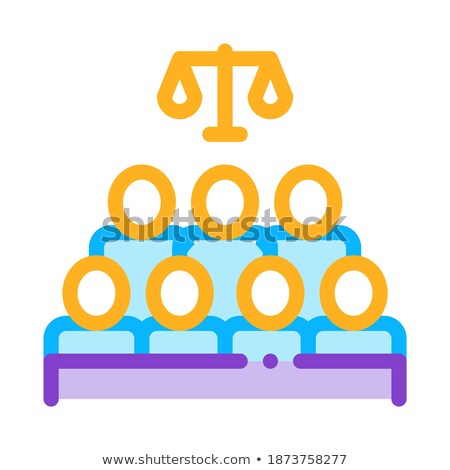 Stok fotoğraf: Court Sitting Law And Judgement Icon Vector Illustration