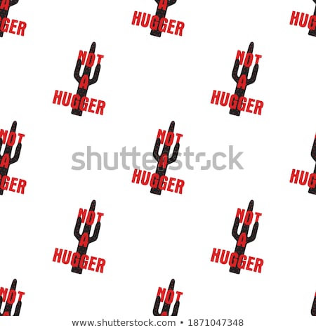 Stock foto: Funny Valentines Day Typography Seamless Pattern Design Not A Huger Text With Cactus Holiday Sarca