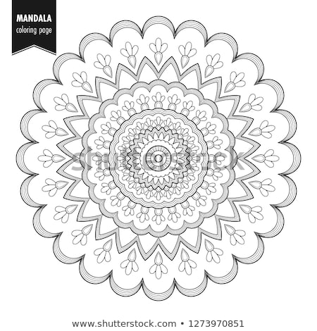 Foto stock: Background Design With Happy Kids And Mandala Patterns