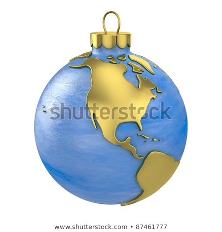 Stock photo: Christmas Ball Shaped As Globe Or Planetnorth America Part