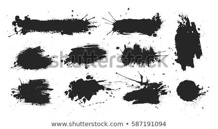 ストックフォト: Grunge Blot Set Black Color Isolated