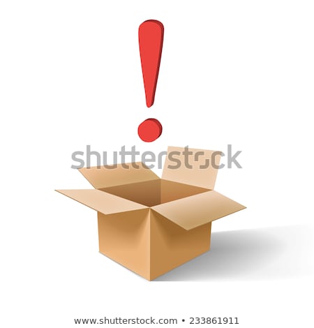 Foto d'archivio: Opened Box With Exclamation Mark