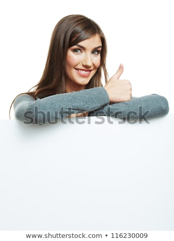 Foto d'archivio: Brunette Showing Big Thumbs Up