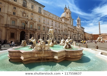 Stockfoto: Rome - Fountain Of Neptune In Piazza Popolo