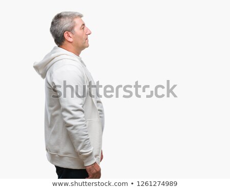 Сток-фото: Side View Of A Senior Casual Mans Face