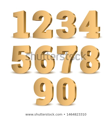 Zdjęcia stock: 3 Number Vector Golden Web Icon