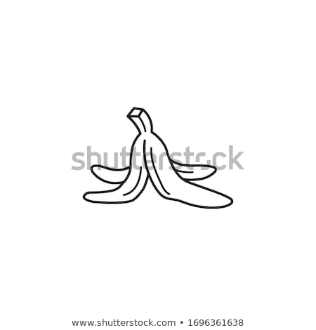 ストックフォト: Peeled Banana Line Icon