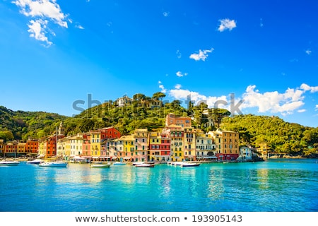 Foto stock: Portofino Luxury Village Landmark Panorama View Liguria Italy