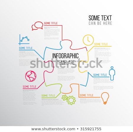 Stock foto: Vector Puzzle Infographic Report Template