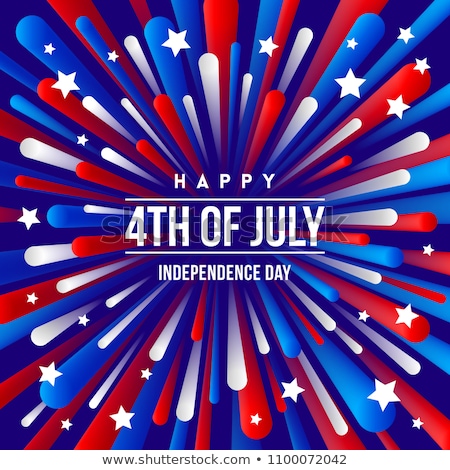 ストックフォト: Colorful Fireworks For Independence Day Of America Vector