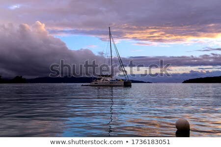 Foto d'archivio: Moorea Island Harbor And Pacific Ocean Lagoon Landscape