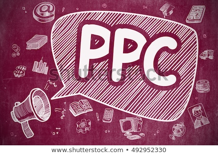 Stock fotó: Ppc - Cartoon Illustration On Red Chalkboard