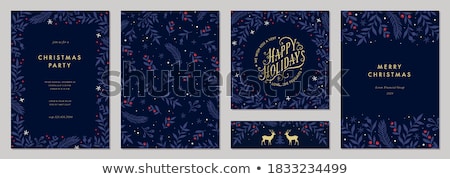 Stockfoto: Vector Merry Christmas Party Design With Holiday Typography Elements And Ornamental Balls On Vintage