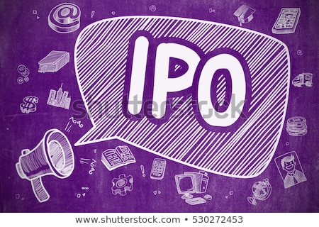 Stock foto: Stock Trading - Doodle Illustration On Purple Chalkboard