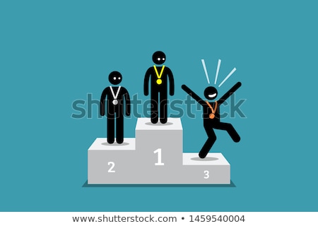 Stock foto: Winner And Loser On The Podium First Second And Third Place Ch