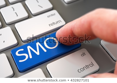 Foto d'archivio: Smo - Social Media Optimization - Blue Keypad On Keyboard 3d