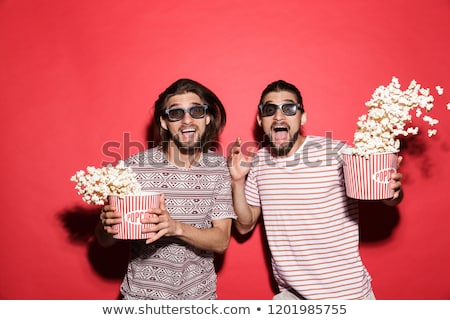 Foto stock: Portrait Of A Two Young Frightened Twin Brothers