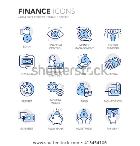 Stok fotoğraf: Crowdfunding Money Icons Set Vector Illustration