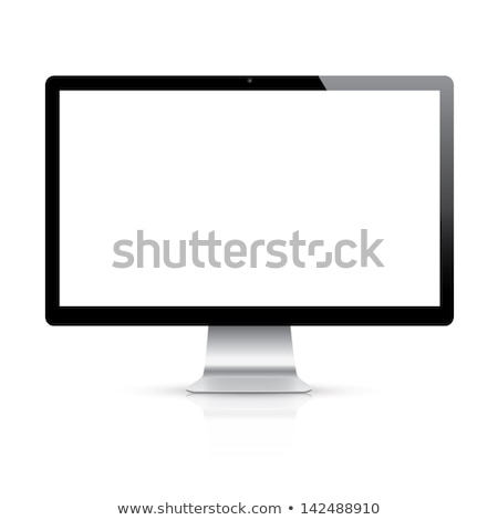 Foto stock: Vector Computer Display Isolated On White