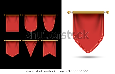 Stockfoto: Red Pennant Hanging Mockup